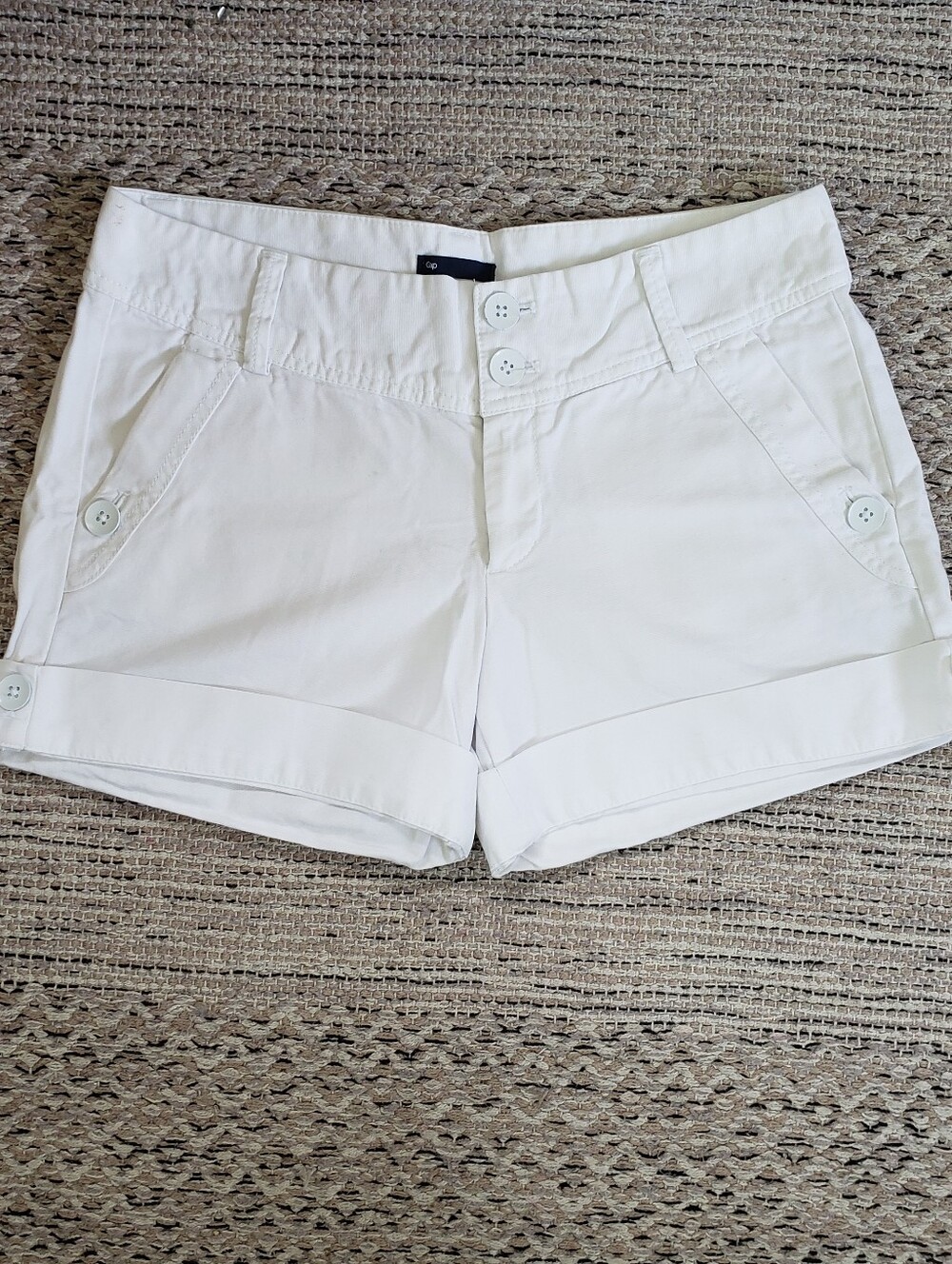 Women's Cotton Roll-Hem Shorts White GAP Petite 10
